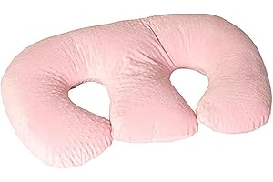BAITANG LWKBE Cuscino Infermieristico Multifunzione per Gemelli, Cuscino per L'Allattamento per Le Donne Incinte, Tessuto in Cotone Lavabile in Macchina Cuscino di Supporto Doppia,Rosa