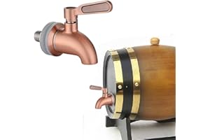 AIDNTBEO Grifo de barril de vino de acero inoxidable 304 para bebidas, grifo especial, conexión sin fugas, perfecto para dispensador de jugo de vino, barriles de bebidas (oro rosa cepillado (16 mm)