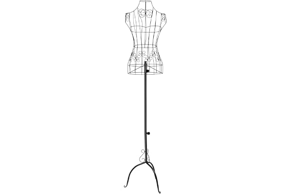 Skräddardocka i metall, justerbar höjd 140–160 cm, svart skyltdocka för klädaffär, vintage dekorativ byst för skräddare, kvinnlig skyltdocka eller klädställ