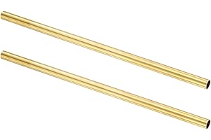 sourcing map 2Pcs H62 Brass Round Tube, 7mm OD 0.5mm Wall Thickness 200mm Length Seamless Precision Straight Pipe Tubing for DIY Projects Crafts Gardening Industry Precision Applications