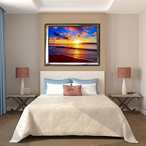 Amazingdeal365 Motiv-Sonnenuntergang und Küste 5D DIY Diamond Stickerei Malerei Kreuzstich Kinderhandarbeit zum Lernen für Balkon,Terasse,Café,Kinderzimmer,Wohnzimmer, Schlafzimmer, Arbeitszimmer usw. - 2