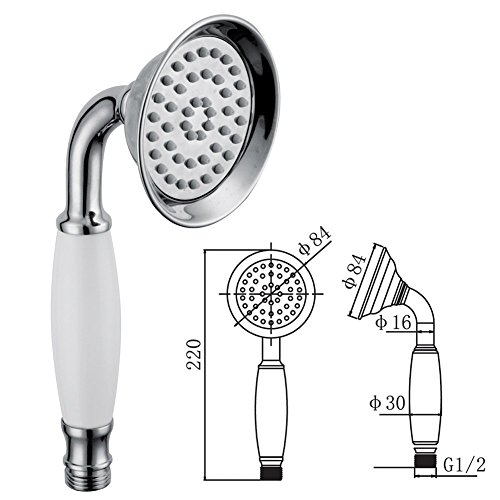 Duschkopf,klassiker Handbrause wasserspar anti-kalk-Düsen rainshower Brausekopf aus messing verchromt S R SUNRISE - 6