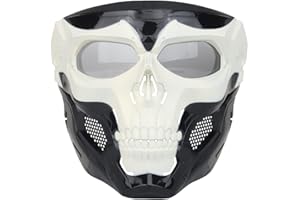 WarmHeartting Protector táctico Cráneo Ajustable Máscara Facial Completa para Fiesta de Disfraces de Cosplay de Airsoft Paintball