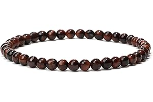Landorilo Bracelet 4mm en Pierre Naturelle pour Homme et Femme, Bracelets Élastique Yoga, Bijoux Cadeau Créatifs, Porte Bonheur avec Perles de Remplacement