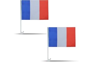 Set of 2 "Car Flag" Flags World Cup Countries Football Fan Colour: France