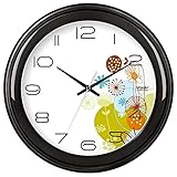 WIHY Leise Seiko Wanduhr Quarz Batterie dekorative Einzigartige Wohnzimmer Runde Uhr einfache Precisiond elektronische Quarzuhr Hause Wanduhr, 10 Zoll, Basic Carbon Kristall schwarz -548,
