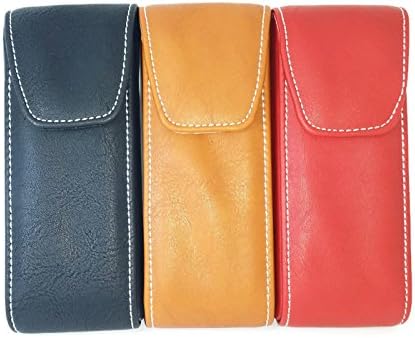 Ladies or Gents Faux Leather Slim Slip in Soft Touch Spectacle/ Glasses Semi Hard Case. Magnetic Stud Fastening and Felt lining - RED
