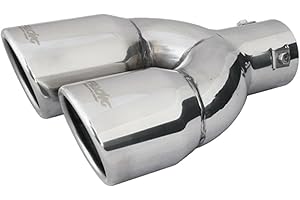 Simoni Racing TRX/18R Terminale di Scarico Universale Disassato, Uscita Doppia Inclinata Rotonda 165 X 77 mm, in Acciaio Inox