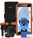 Produktbild iTALKonline Microsoft Lumia 535 Orange Schwarz Zäh Fest Stoßfest Robuste Schwerlast Fall Abdeckung mit Betrachtungsstandplatz - 3 Schichten LCD Schutzfolie, 360 Grad Fall Kompatibles KFZ Windschutzscheibe Halterung Halter und 1000 mAh KFZ-Ladegerät LED Anzeige und Überlastschutz