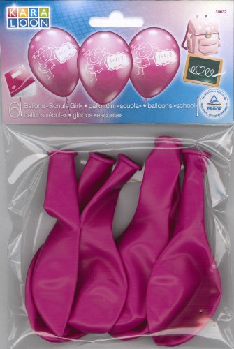Karaloon 30032 – 6 Ballons Schule Girls, 90-100 cm, rosa - 2