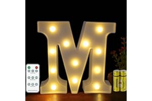 HONPHIER® Letter Lights Decorative LED Alphabet Lights Remote Control Marquee Decoration Light Up Sign Battery Operated for Birthday Party Wedding Receptions Holiday Bar Home Bedroom Bath Decor (M)