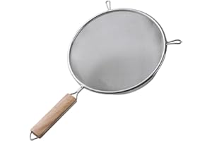 Passoire Mailles Fines de Bonne qualité en Acier Inoxydable, Tamis la Farine en Acier INOX avec, Poignée Mailles Fine, Passoire Mailles avecpoignée passoire Cuisine pour égoutter.
