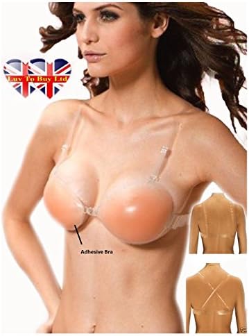 Bra, Invisible Bra,Silicone Bra ,(New and Improved ) Adhesive Bra With 3 Straps (2 Shoulder Straps &amp; 1 Back Strap) Cup Sizes: A B C D