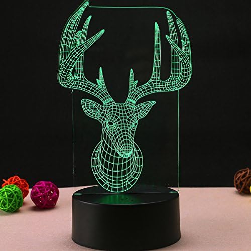 Colorful 3D Visual Led Night Lights for Kids Touch USB Table Lampara Lampe Baby Sleeping Nightlight (Deer)