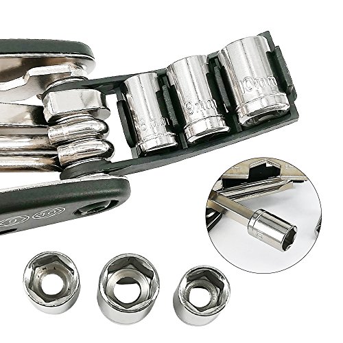 iNeith Fahrrad Reparatur Multifunktionswerkzeug 16 in 1 Set Fahrradwerkzeug für Fahrräder Mini Falt Multitool Werkzeug - 6