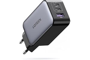 UGREEN Nexode Cargador USB C 65W, Carga Rápida con 3 Puertos, Compatible con MacBook Air, iPhone 17 Pro MAX Air/16/15/14, iPad, Samsung Galaxy S25/S25+/S25 Ultra/S24/S23/S22 y Google Pixel 7 Pro