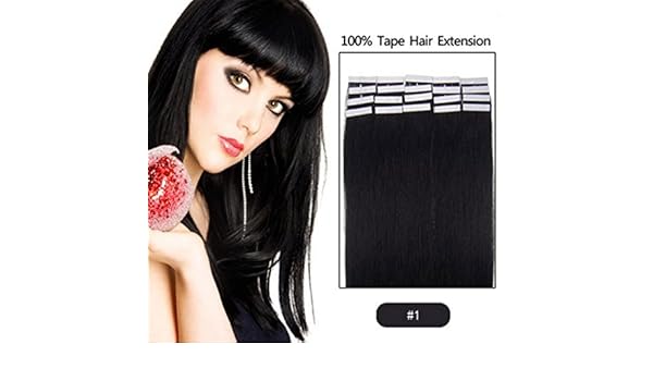 Buy Fangyuanhair 16 Inches Jet Black Straight Tape Skin Weft Pu