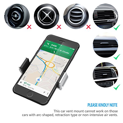 Wihoo Supporto da Auto Universale Stand Auto Holder Porta Supporto Ventosa per iPhone, iPod, Samsung, LG, Nexus, HTC, Motorola, Sony e altri Smartphone ,GPS ( Nero)