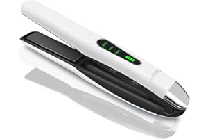 SUNMAY 2-in-1 Cordless Hair Straightener and Curler, Cordless Travel Flat Iron, Rechargeable Titanium Mini Portable Curling Iron with 5000mA Battery, Anti-Scald 3-Level Adjust Temp, Travel Size