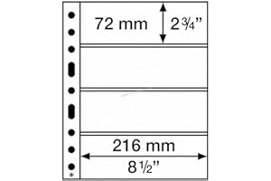 Leuchtturm 358075 przezroczyste koszulki z tworzywa sztucznego SH 312-4 poprzeczne kieszenie na banknoty i banknoty kolekcjonerskie - opakowanie 50 sztuk z polipropylenu