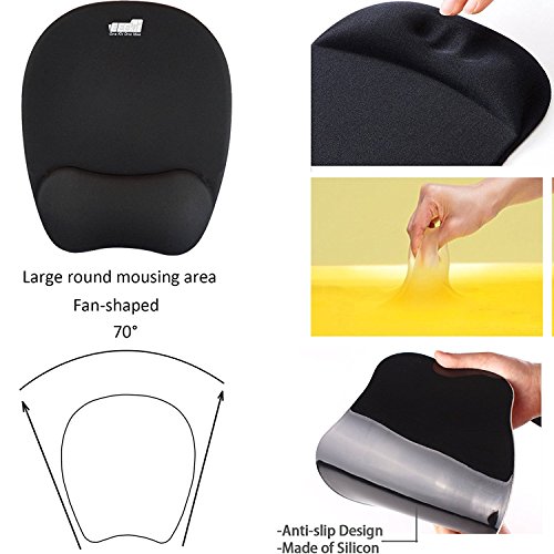 Kit Teclado ergon  mico y rat  n EEEKit con espuma con efecto memoria Resto de mu  eca Mousepad  Ultra suave Pad de teclado  Wrist Rest Pad Kit 