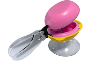 HARAC Tijeras de mesa con base adaptables con resorte, tijeras de seguridad para necesidades especiales, tijeras de entrenamiento ambidiestro, fabricadas en Japón, color rosa