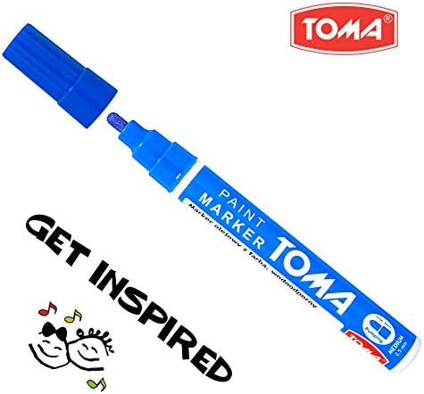 SolaDirect Marker Pen Universal Waterproof Permanent Oil Based Paint for Car Tyres, Arts & Crafts (Blue)
