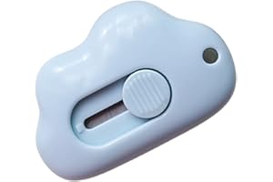 lencyotool Box Cutter Brieföffner, Tragbares Einziehbares Universalmesser, Schreibwarenmesser, Wolkenform, Brieföffner Aus Metalllegierung, Rosa, Blau, Weiß