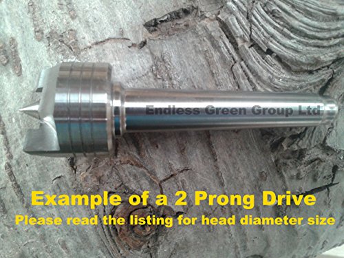 Endlessgreen - Woodturning Lathe Drive - Morse Taper 1 (MT1) 2 Prong Drive - Head Diameter 1 inch (25mm) EG121