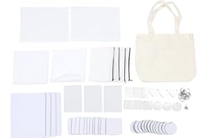 PSSOPP Ensemble Vierge de Sublimation de 77 Pièces, Kit de Démarrage par Sublimation par Transfert de Chaleur pour les Travaux Manuels Tels que les Trousses de Maquillage, les