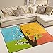 Produktbild cpyang Life Baum mit vier Saison Rechteck Bereich Teppiche Foto Custom rutschfest Moderne Teppiche für Wohnzimmer Große Boden Matte für Schlafzimmer Esszimmer (5 '7,6 cm X 4'), Textil, einfarbig, 5'3" x 4'