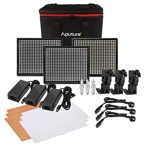 Aputure Amaran 1 * H528S + 2 * H528W LED Luce Video Set CRI95 528 Luce Pannello LED