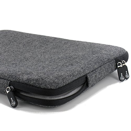 gk line Tasche Tweed Universal Notebook Laptop MacBook Netbook Tablet Schutzhülle Etui schwarz wasserresistent bis 15″-15.6″ innen ca. 385 x 275 mm - 6
