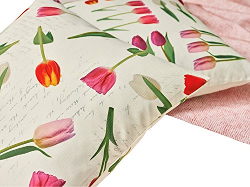 Sander Kissenhülle mit Druckmotiv Tulpen creme Größe 50×50 cm - 2
