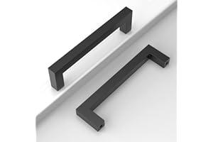 Amerdeco 20 Pièces Poignee de Meuble Noir Entraxe 128mm Cuisine Acier Inoxydable Poignée Meuble Cuisine Poignées pour Placards Poignet de Porte Cuisine Poignet Meuble Cuisine