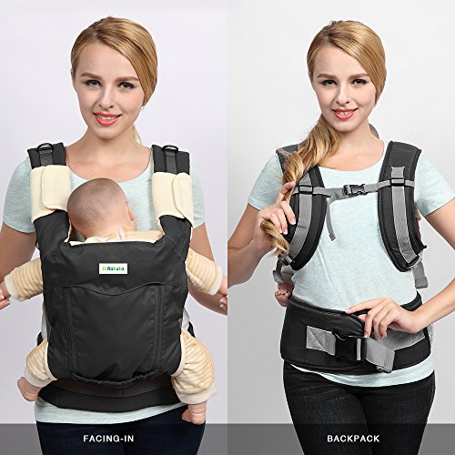 Rakuka Embrace Babytrage mit schützender Schlafkappe, Perfekt für Winter, Unisex, Babybauchtrage für Vater und Mutter, Tasche für Windel, Geeignet für Bauch-, Rücken- und Hüfttrage - 4