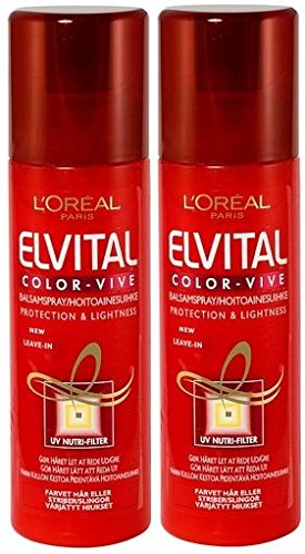 2 x 200ml LOreal Elvive Colour Protect Conditioning Leave in Spray