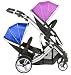 Kids Kargo Duellette 21 BS Twin Double Pushchair Tandem Stroller buggy 2 seat units (Magenta Pink/Fizzy Blue /Black Midnight/Pink/Blue,Silver chassis)