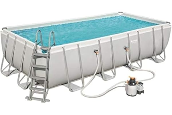 Bestway 56466 Piscine Hors Sol Power Steel™ 549 X 274 X 122 cm, Filtre à Sable, Échelle, Bâche