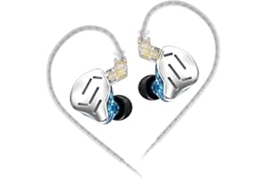 keephifi KZ Zax KZ Auriculares con Cable in Ear, 16 Unidades 7BA+1DD IEM, KZ Auriculares in Ear Monitor, HiFi híbrido KZ IEM,Cable de actualización Desmontable Chapado en Plata(Plata, sin microfono)