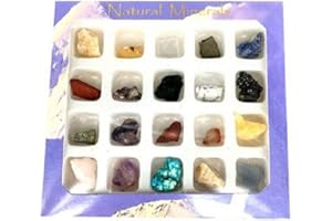 DIYARTS 20 unids de cristal de roca colección natural Mineral de Mineral de Fósiles Ornamento Gadget de Cristal de Piedras Preciosas para la Primera Infancia Educación Decoración del Hogar, Cristal, Cristal,