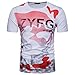 Produktbild Herren T-Shirt Top, Dasongff Herren Blusen Camouflage Kurzarm Rundhals T-Shirts Bedrucktes Brief Pullover Shirt Hemd Tops Oberteile Sommer 2018 (2XL, Rot)