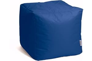 Avalon - Pouf Poggiapiedi CUBO Jive, Puff Poggiapiedi Divano quadrato, Puffo Imbottito in Tessuto Tecnico Resistente e Antistrappo, Comodo e Impermeabile, Made in Italy(45cm-Blu royal)