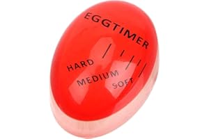 CHEFZOCO Temporizador De Huevos Cocidos, Indicador de Cocción de Huevos, Medidor de Cocción Huevos, Egg Timer, Temporizador para Cocción Huevos, indicador Huevo Hervido Suave, Medio y Duro, Rojo