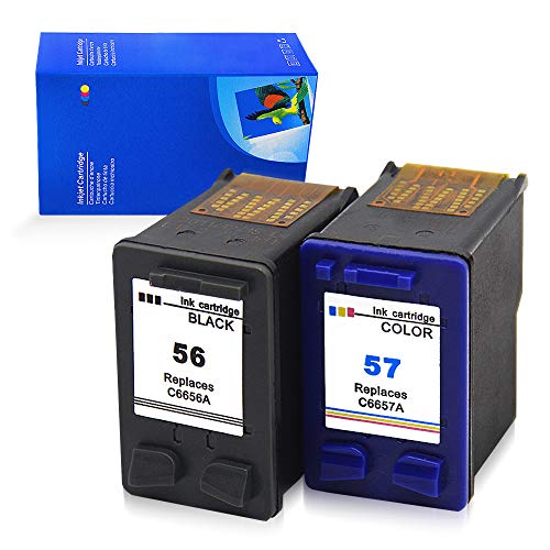Ink_Seller, 56/57 - Cartuchos de tinta remanufacturados para HP 56/57, impresoras HP Photosma (2 unidades)