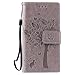 Produktbild DENDICO Sony Xperia Z5 Compact Hülle, Leder Handyhülle mit Standfunktion und Kartenfach, Magnetverschluss Flip Brieftasche Etui Schutzhülle für Sony Xperia Z5 Compact - Grau