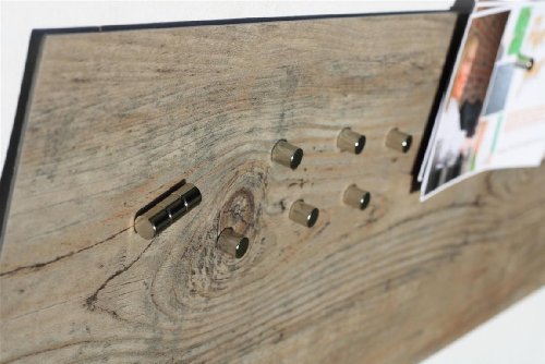Magnetpinnwand in Holz-Optik: Eiche „Silverwood – holzig und grau“, Pinwand aus Vinyl mit Stahl-Rückseite, 100cm x 22,5cm - 3