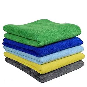 Tex homz Microfiber Car Cleaning Cloth Set of 5 for Detailing & Polishing 380 GSM, 40 cm x 40 cm, Assorted Color
