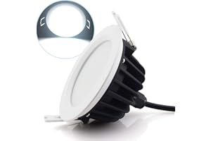 Szzilian 9W LED Downlight Recessed Ceiling Light, Round Panel Lamp - Waterproof IP65 for Bathroom Bedroom Kitchen Lighting (6000K, AC220-240V,1 Pack)