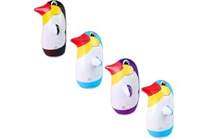 STOBOK Saco de boxeo hinchable de pingüino, 4 unidades, PVC, figuras de pingüino, saco de boxeo, soporte para niños, juguete de fitness, cumpleaños, Navidad, fiesta, festival, idea de regalo